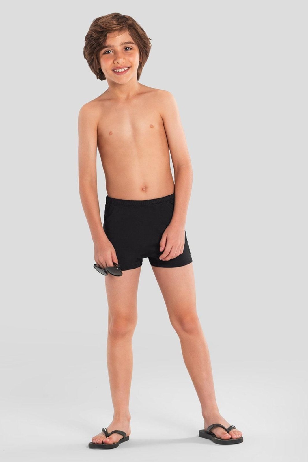 Sunga boxer menino em malha UV Brandili Preto