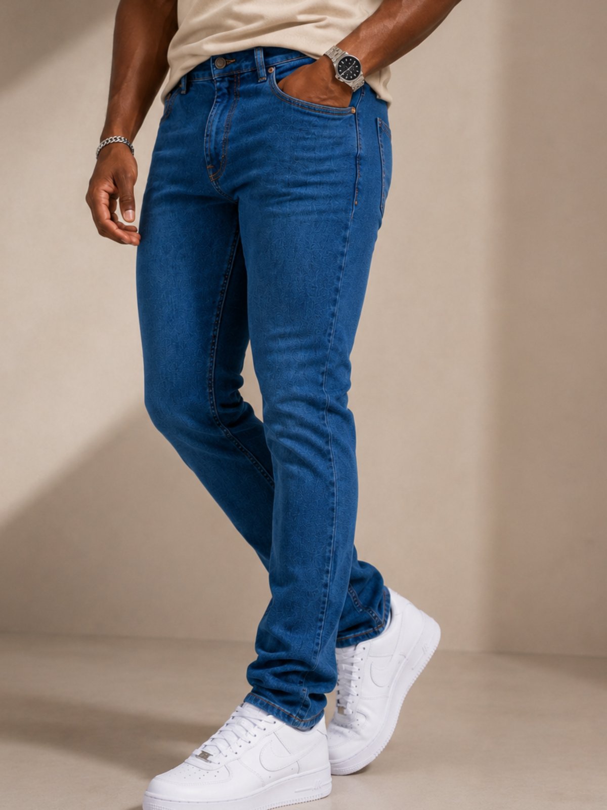 Calça Jeans Masculina Skinny Yellow Jeans Azul Claro Premium Stretch Confortável Casual