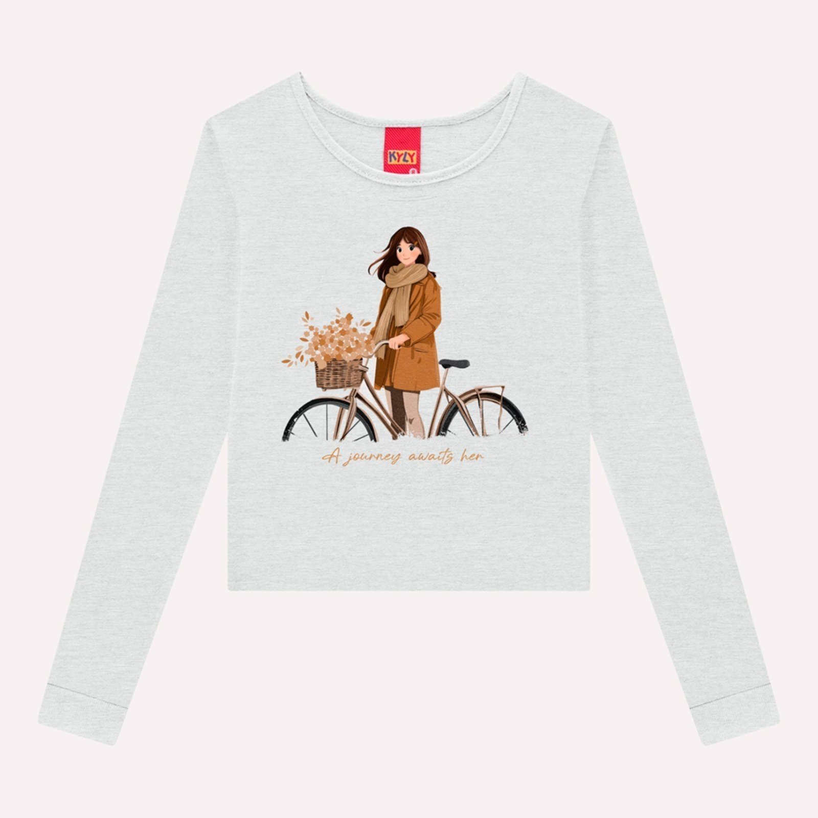 Infantil - Blusa Cropped Menina Estampa Kyly