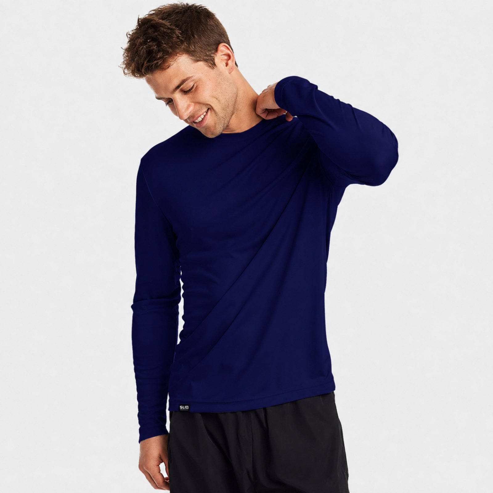 Camiseta Uv Masculino Slim Fitness Proteção Solar Praia - Marinho