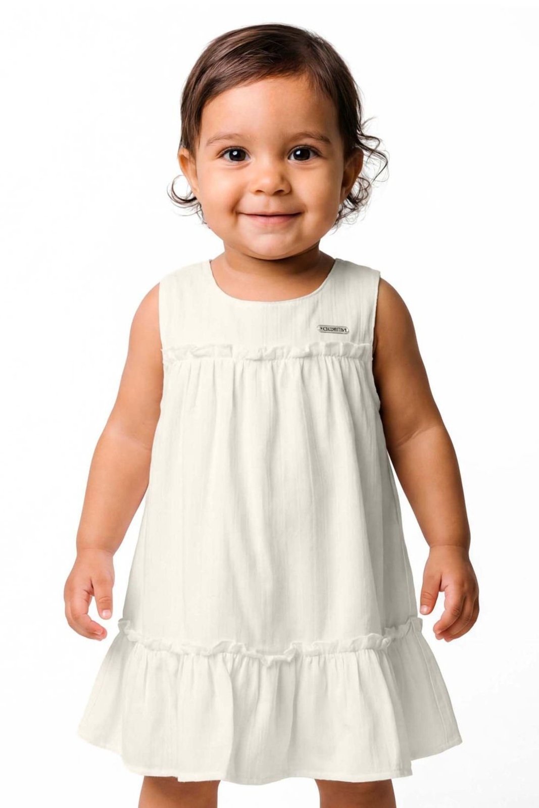 Infantil - Vestido Menina Babados Frufru Colorittá Bege
