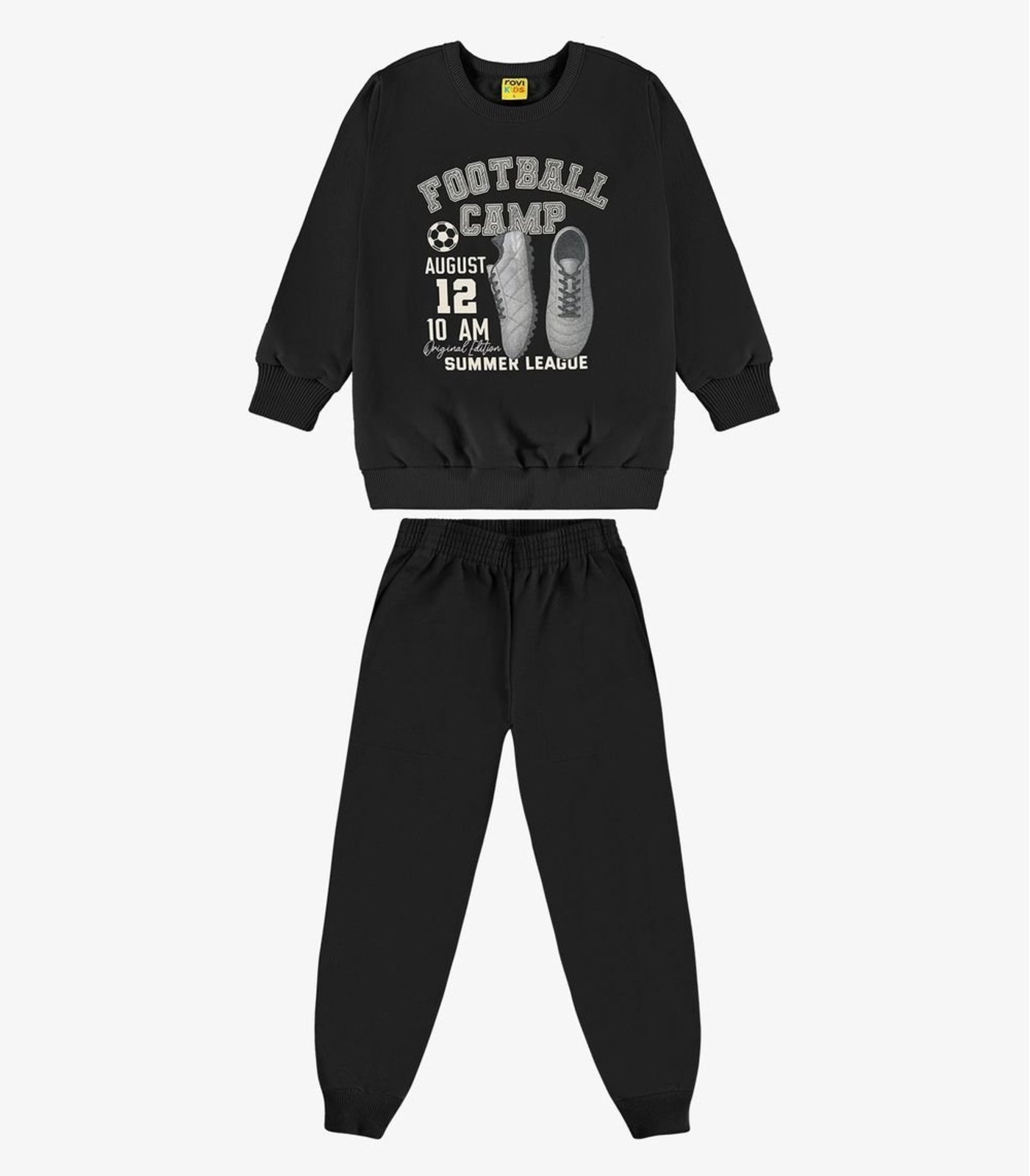 Infantil - Conjunto Blusão com Calça Moletom Rovi Preto