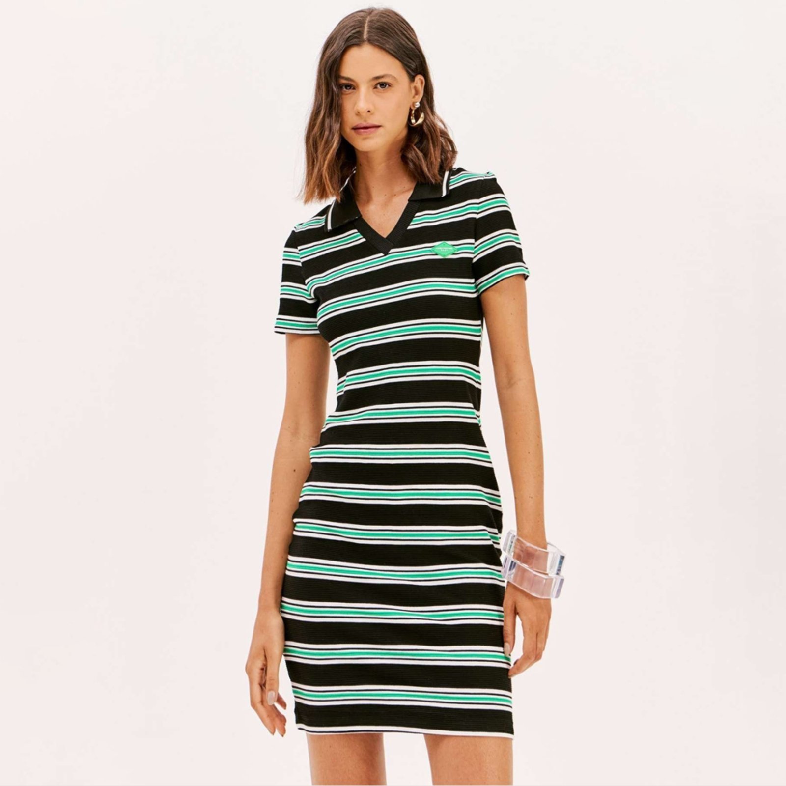Vestido Curto Easy Lança Perfume Sleeve Pr26 Preto Feminino