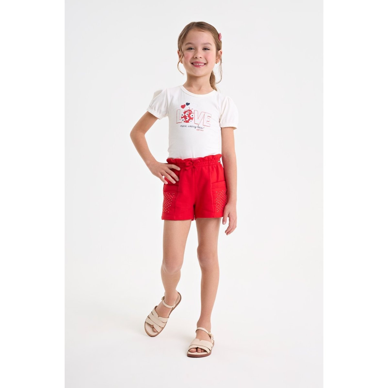 Infantil - Conjunto Feminino Blusa e Short Clochard em Moletinho