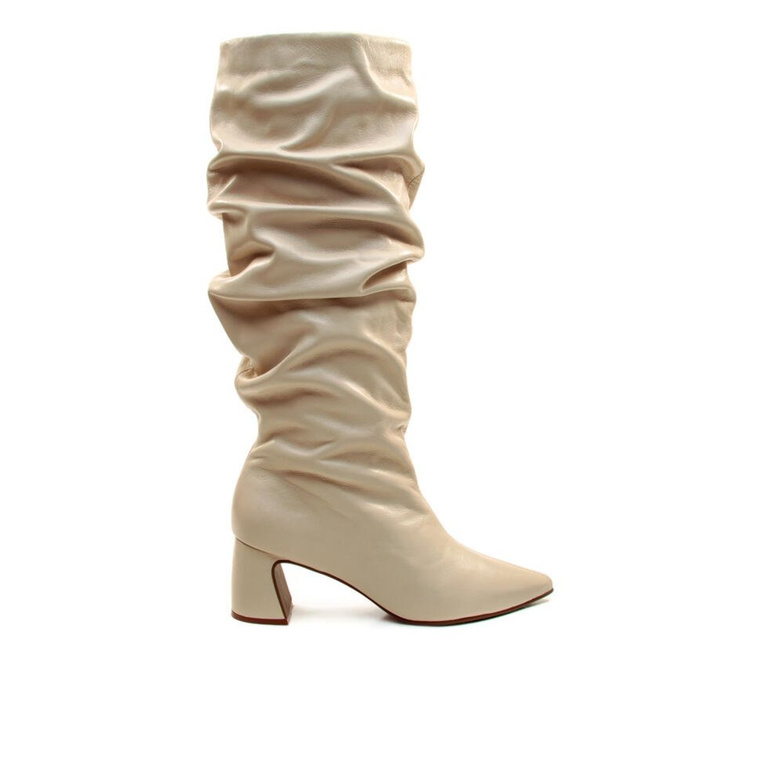 Bota Couro Off White Cano Longo Cecconello 2868004-2