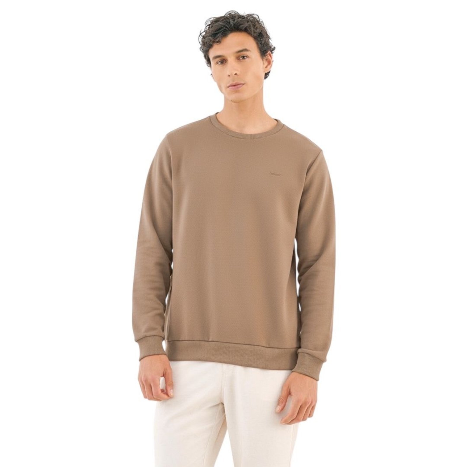 Blusão Slim Gola Careca Colcci Bege Sand Castle