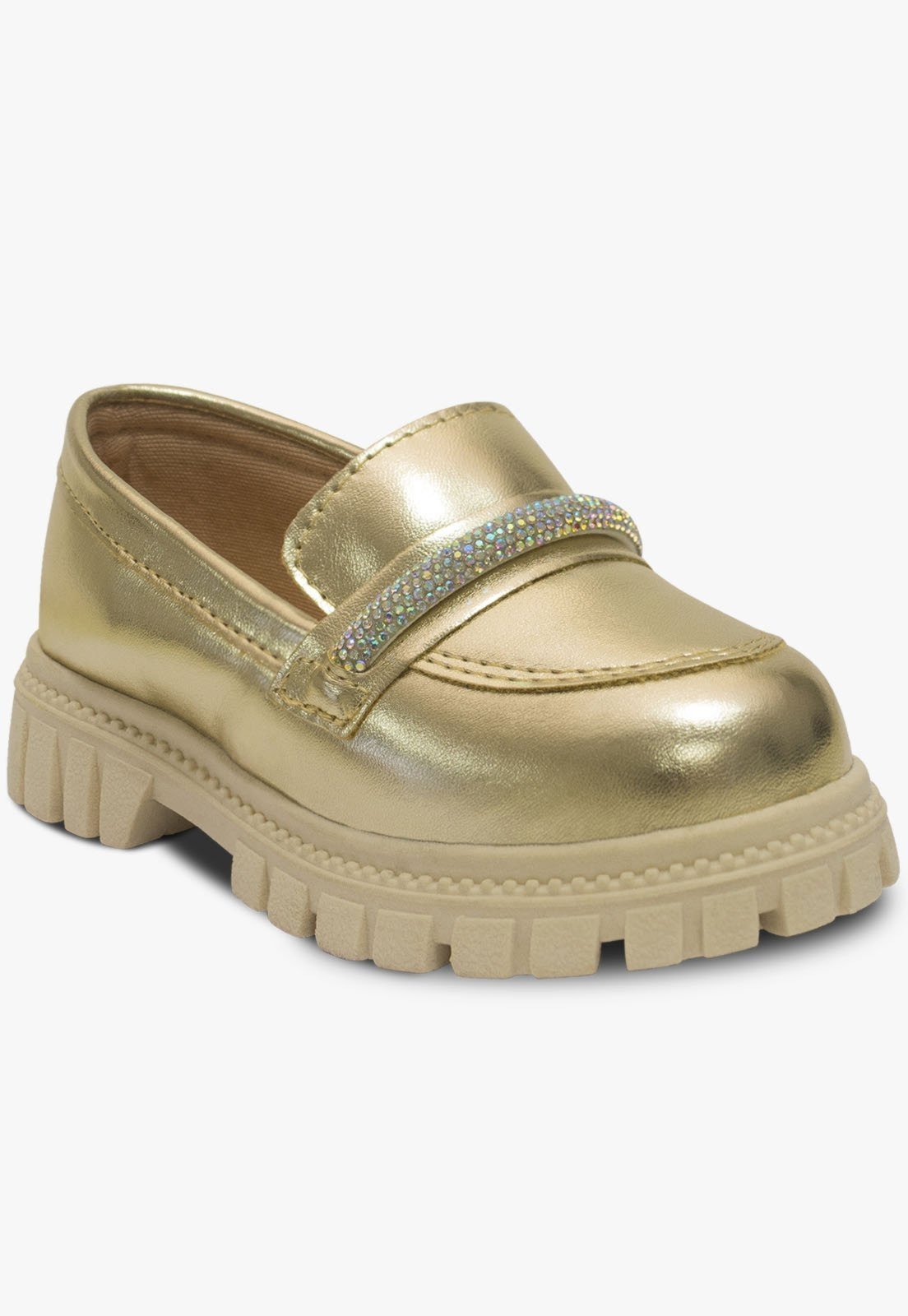 Infantil – Sapato Social Mocassim Menina Pópidi Dourado