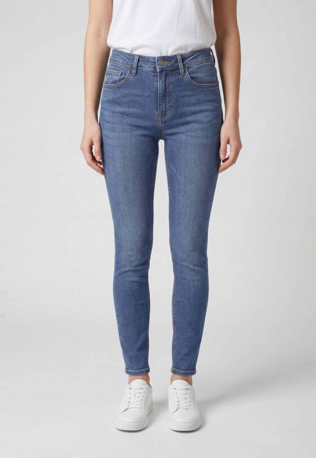 Calça Jeans Feminina Lança Perfume Vesta Skinny Ankle Super High Azul Claro