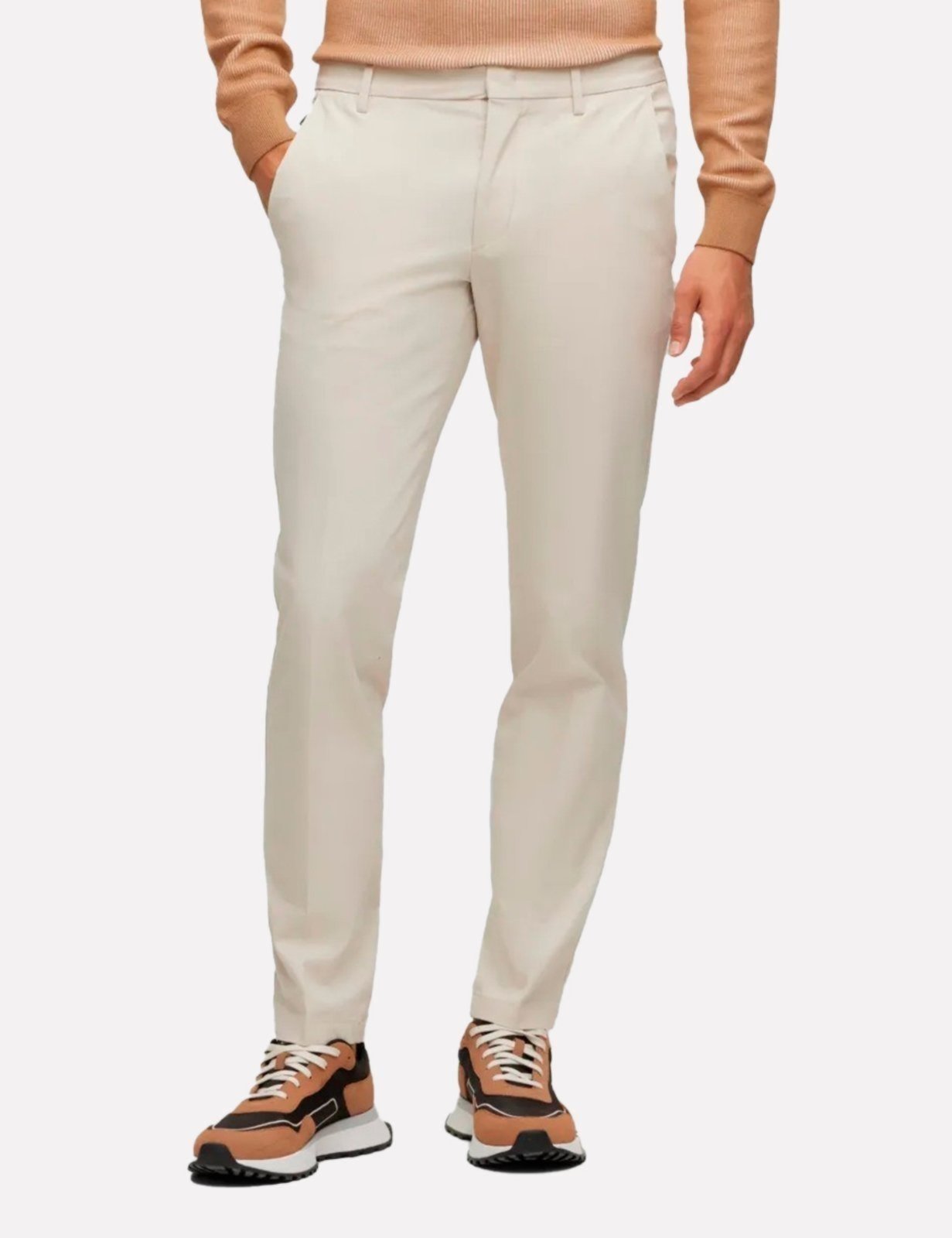 Calça Hugo Boss Masculina Slim Fit Kaito1_T Creme