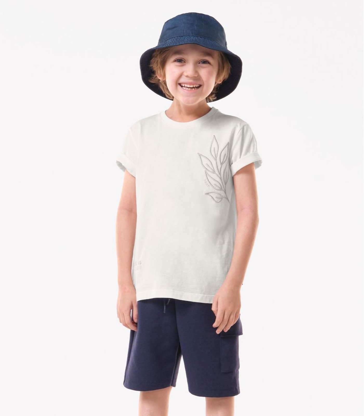 Infantil - Conjunto Camiseta Com Bermuda Trick Nick Bege