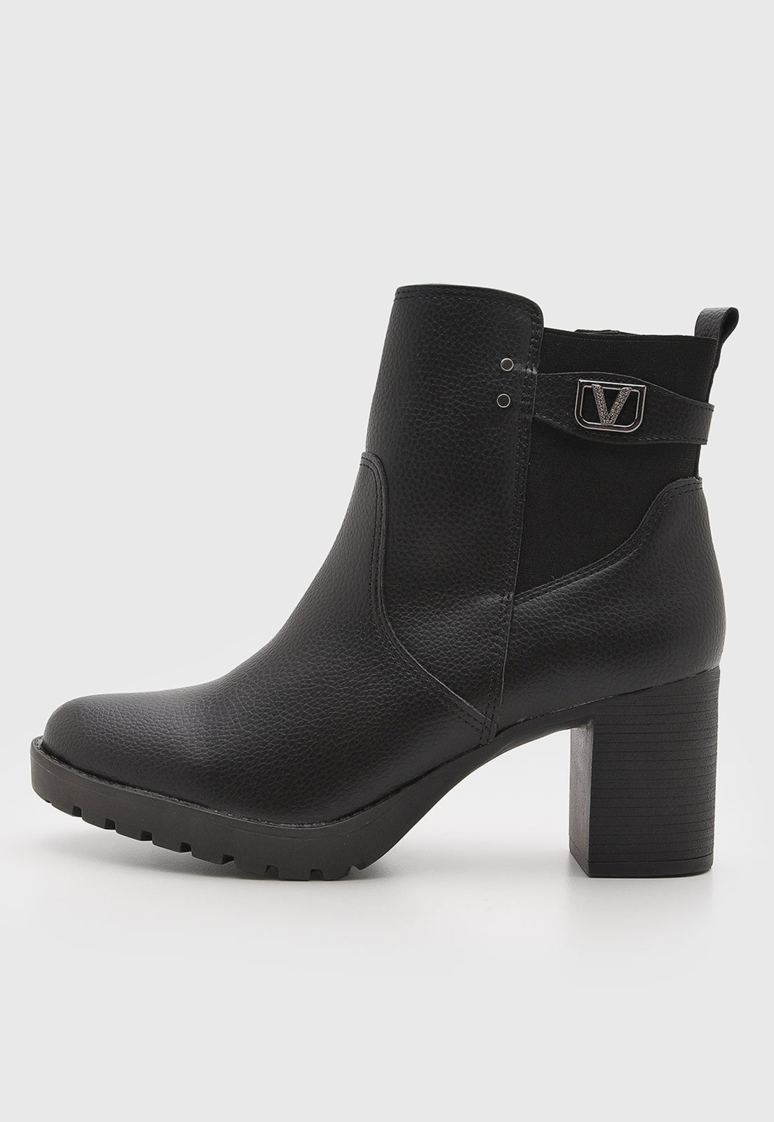 Bota Feminina Via Marte Cano Curto Salto Bloco Preta