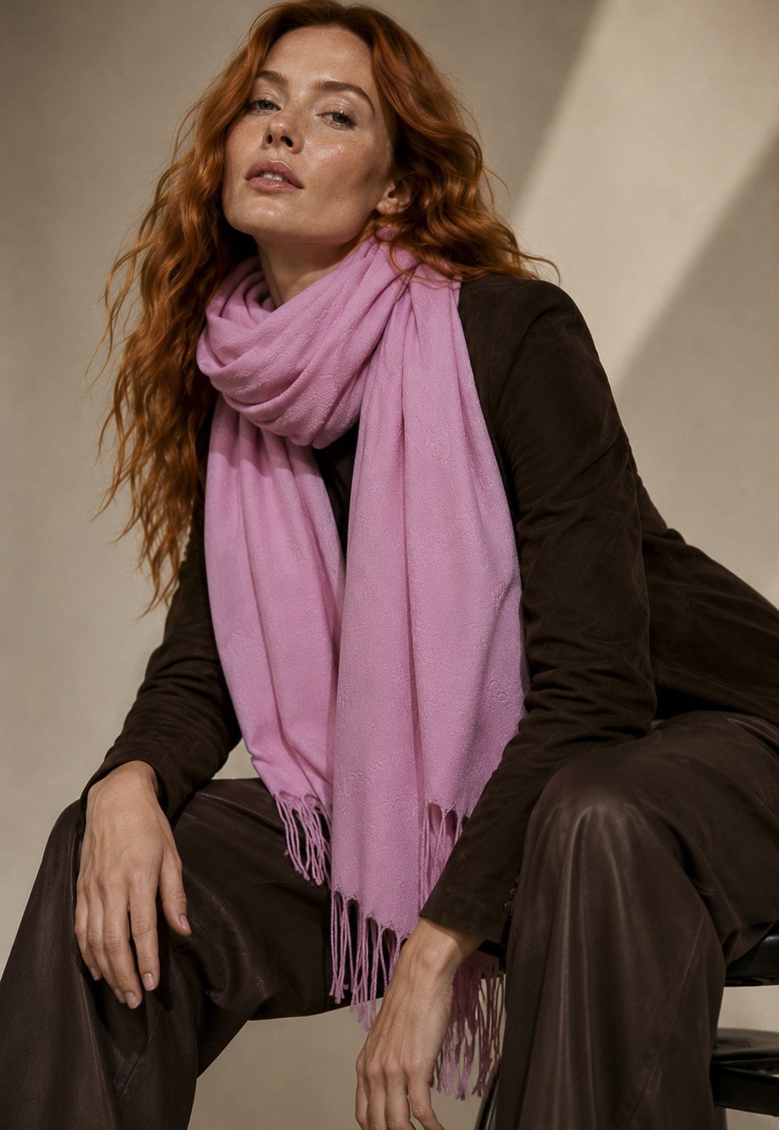 Echarpe Amazonia Vital Lenço Feminino Rosa Chá