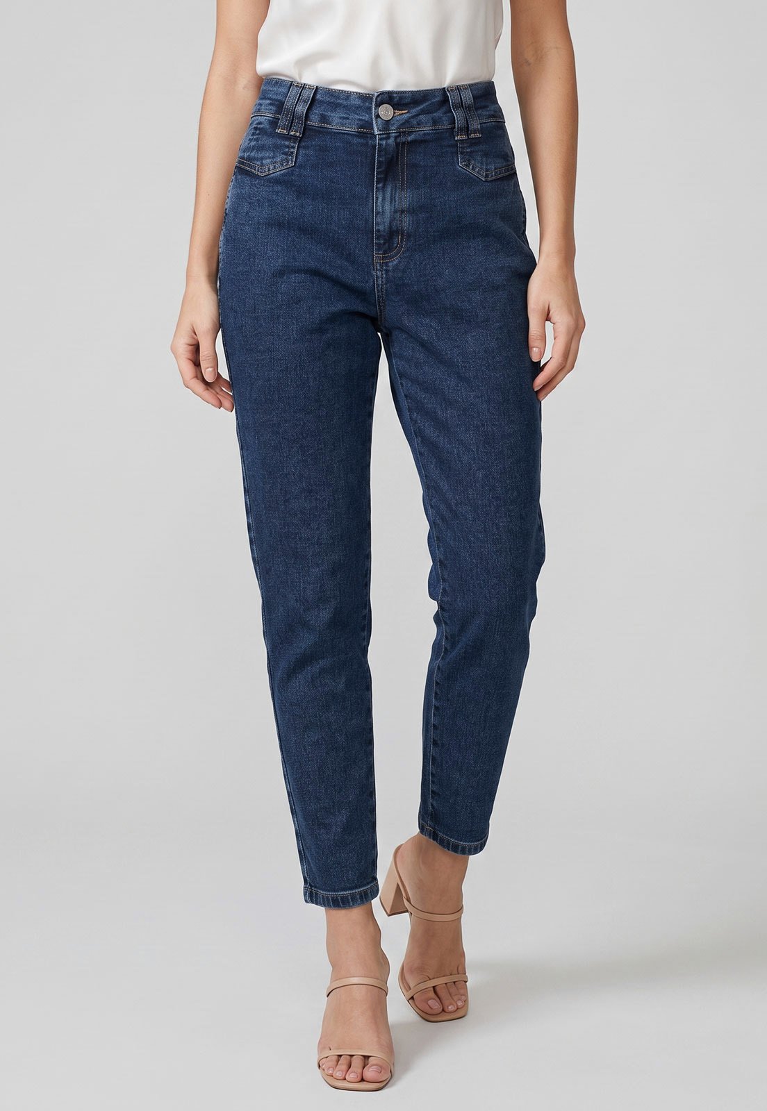 Calça Jeans Sawary Mom Azul Escuro