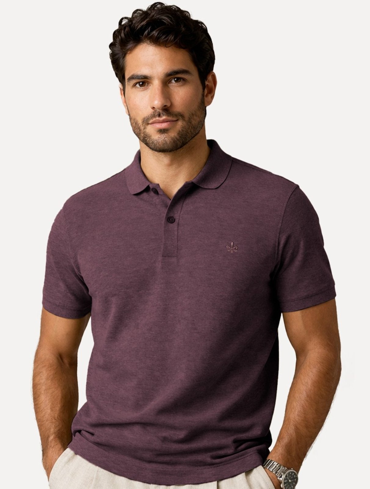Polo Dudalina Masculina Piquet Basica Logo Bordado Escuro