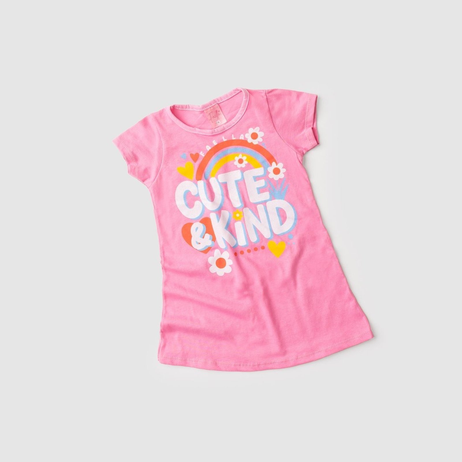 Vista 3 Infantil - Vestido Verão Feminino Cute e Kind Mega - Rosa Mega Kids unico rosa Mega Kids unico rosa