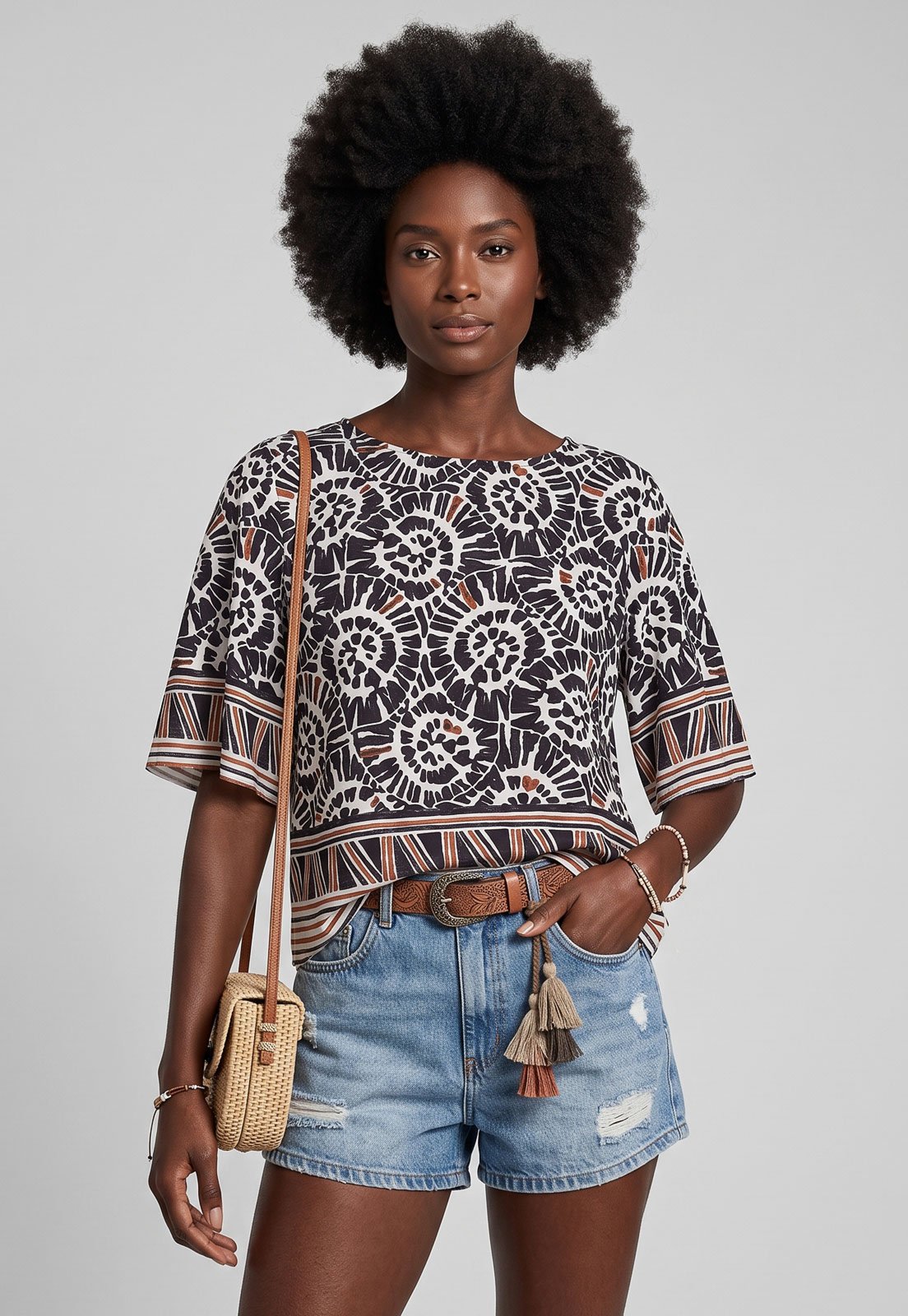 Blusa Feminina Lez a Lez Estampada Branca