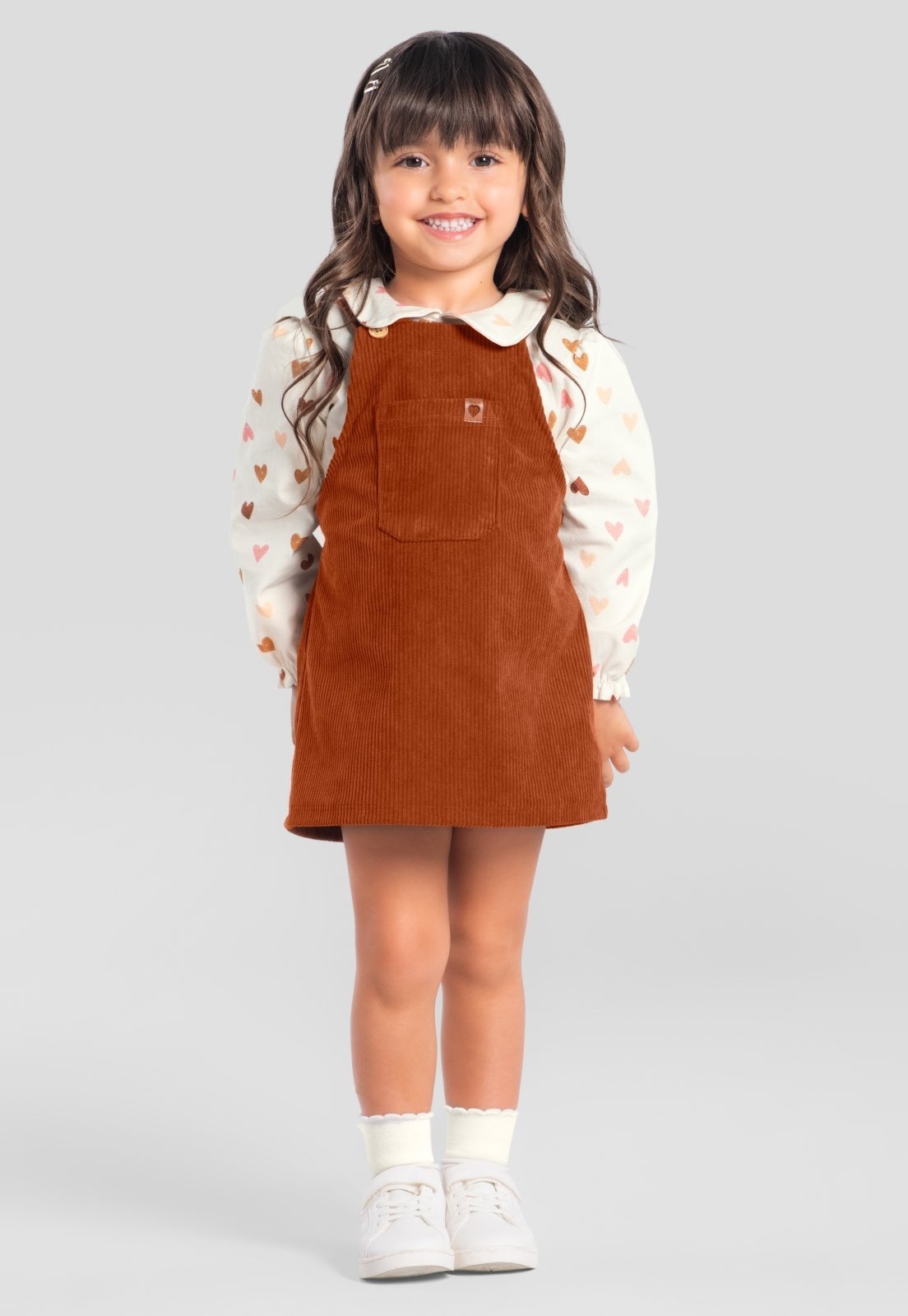 Meia menina em malha trabalhada Mundi