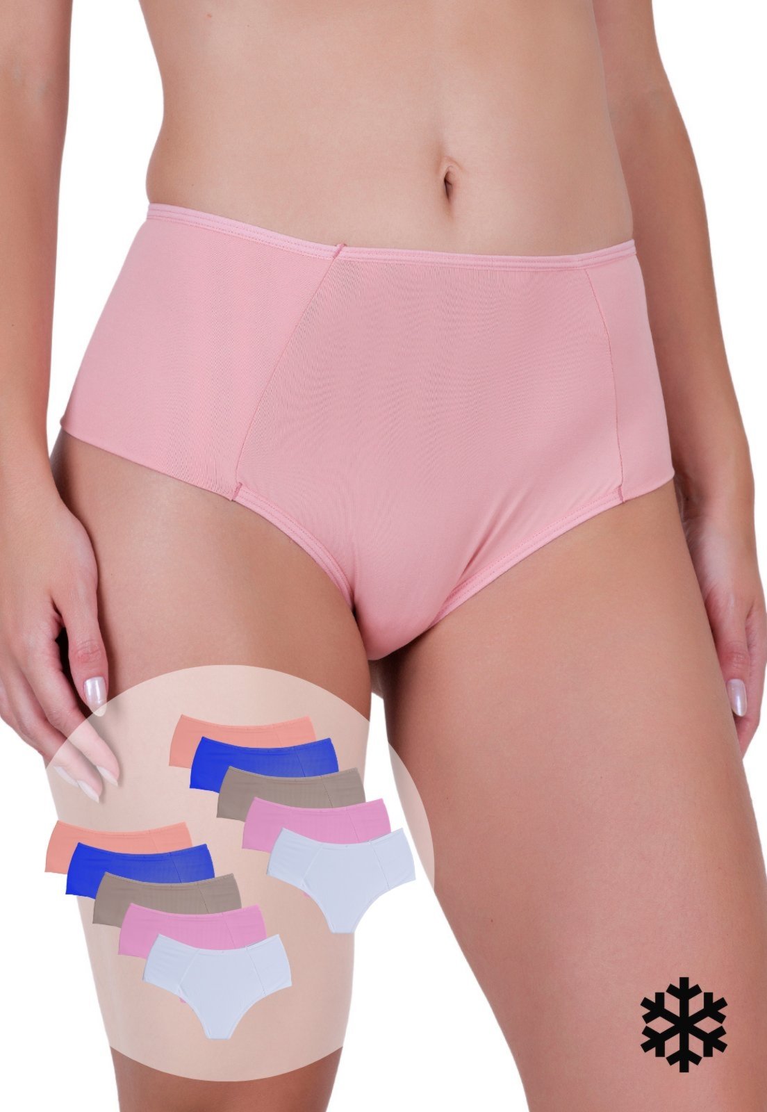 Vista 2 Kit 10 Calcinhas Femininas Microfibra Princesa Laterais Largas Conforto e Sustentação Concept Lingerie multicolorido Concept Lingerie multicolorido