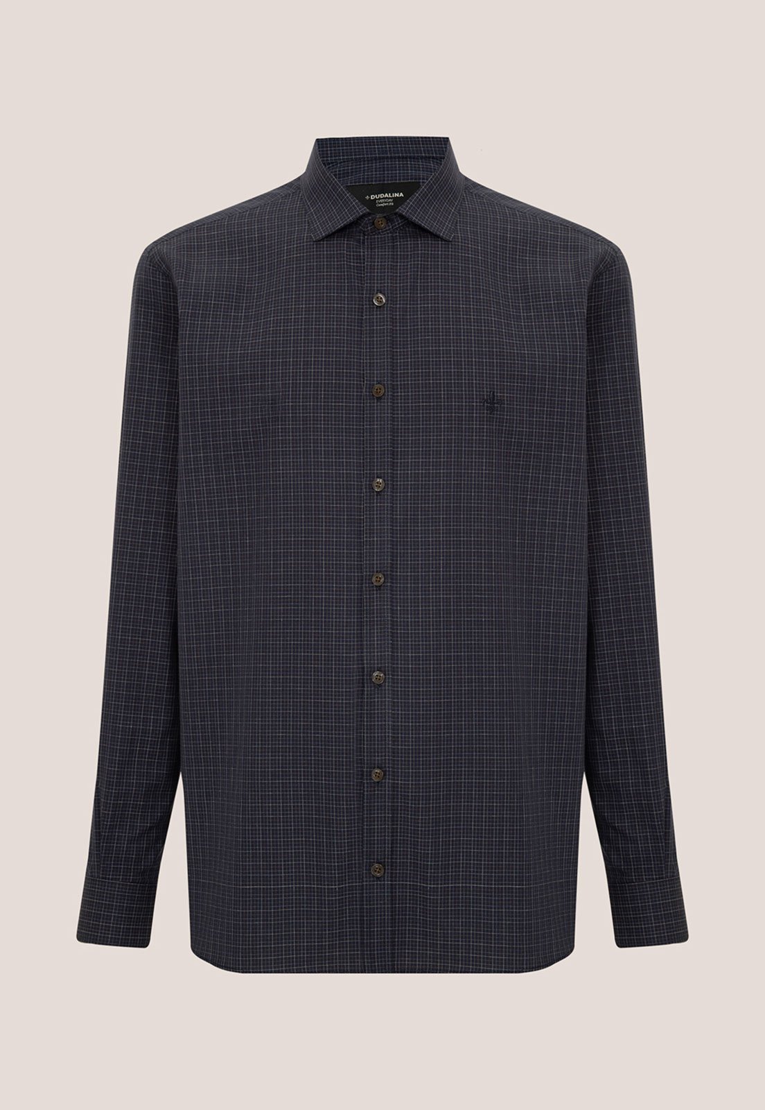 Camisa Masculina Dudalina Xadrez Azul