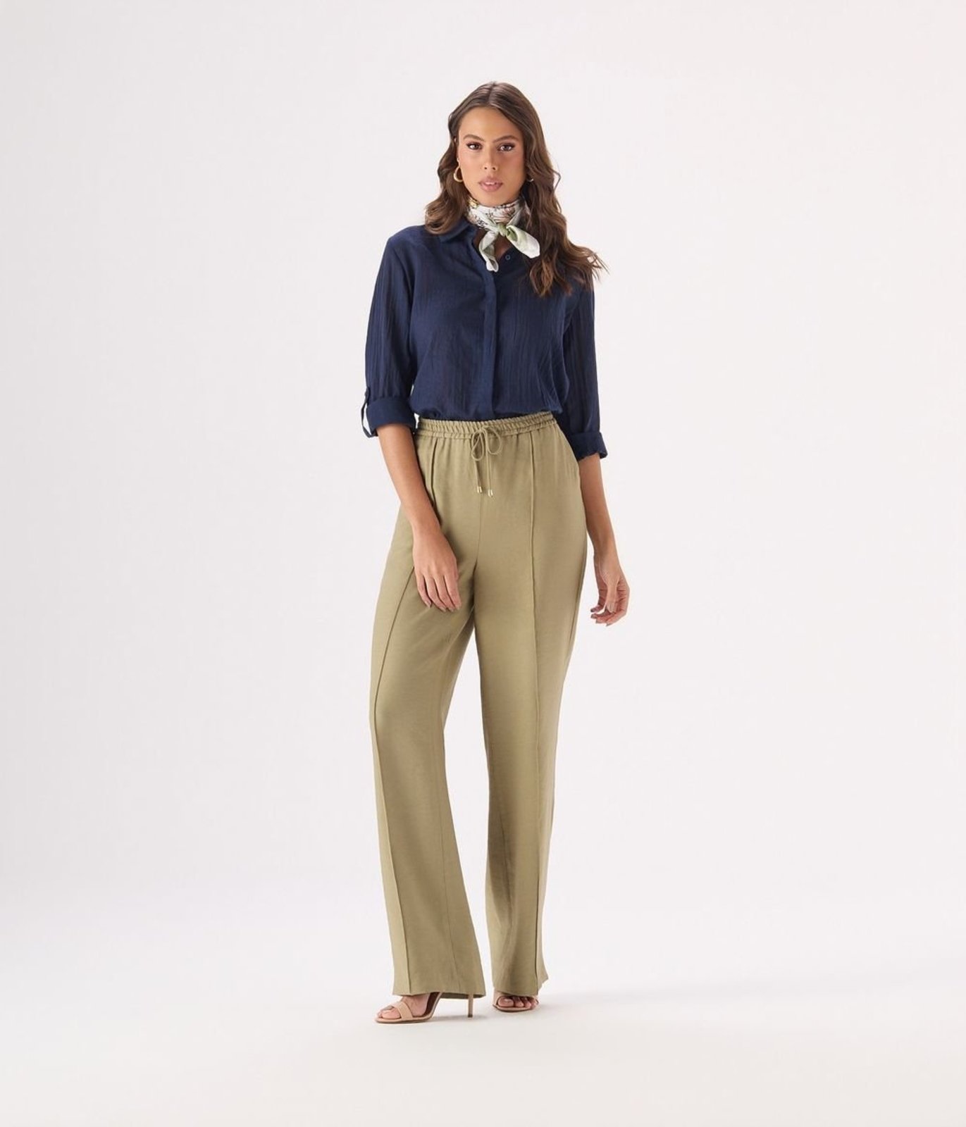 Calca Makenji Pantalona Com Elastico Feminina Verde