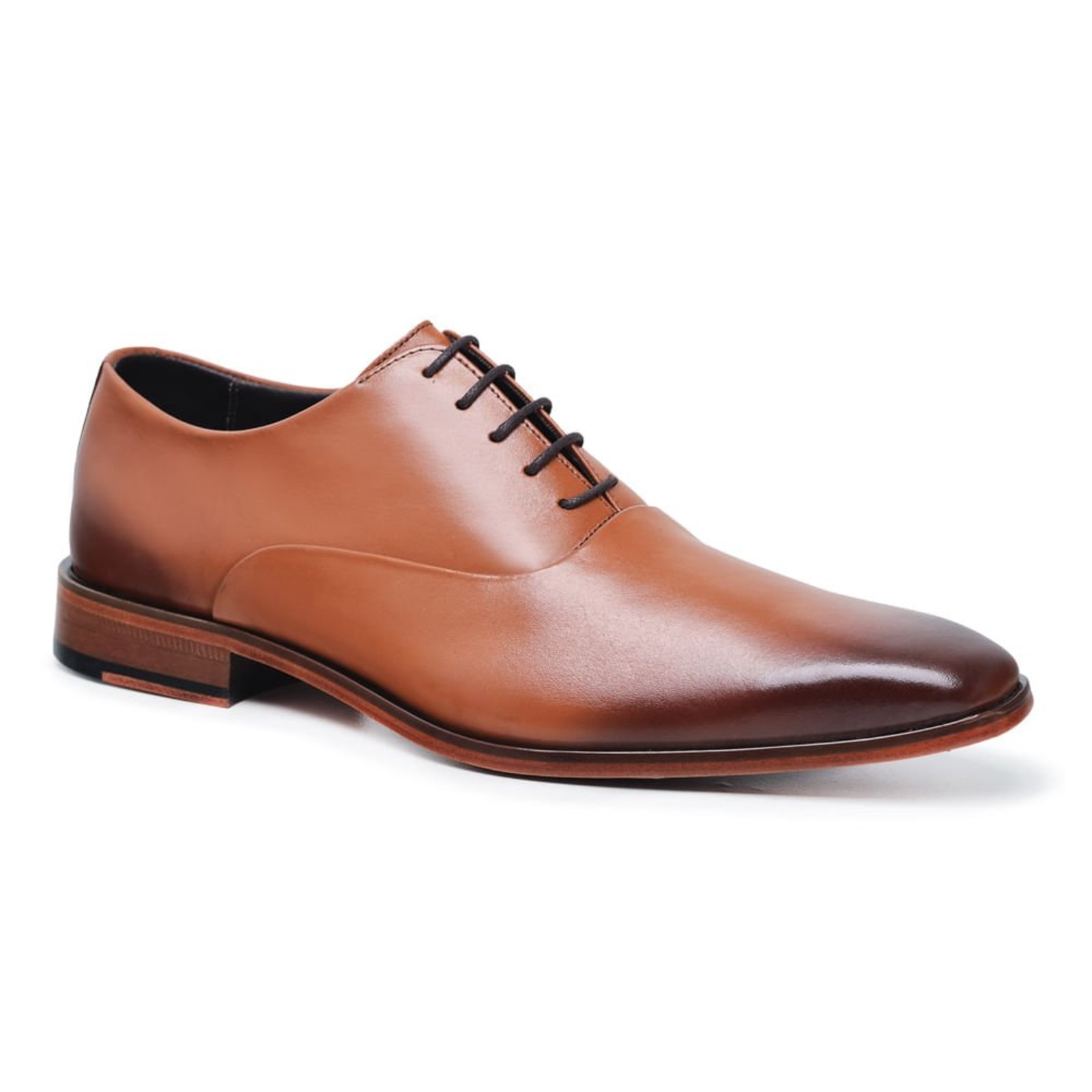 Sapato Social Masculino Oxford Malbork em Couro Caramelo Cadarço 066C