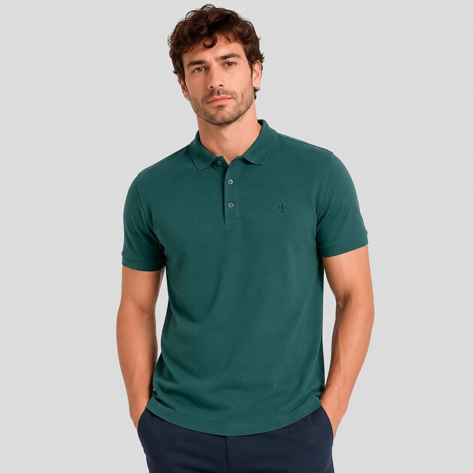 Camisa Polo Dudalina Essential Color Ve27 Verde Masculino