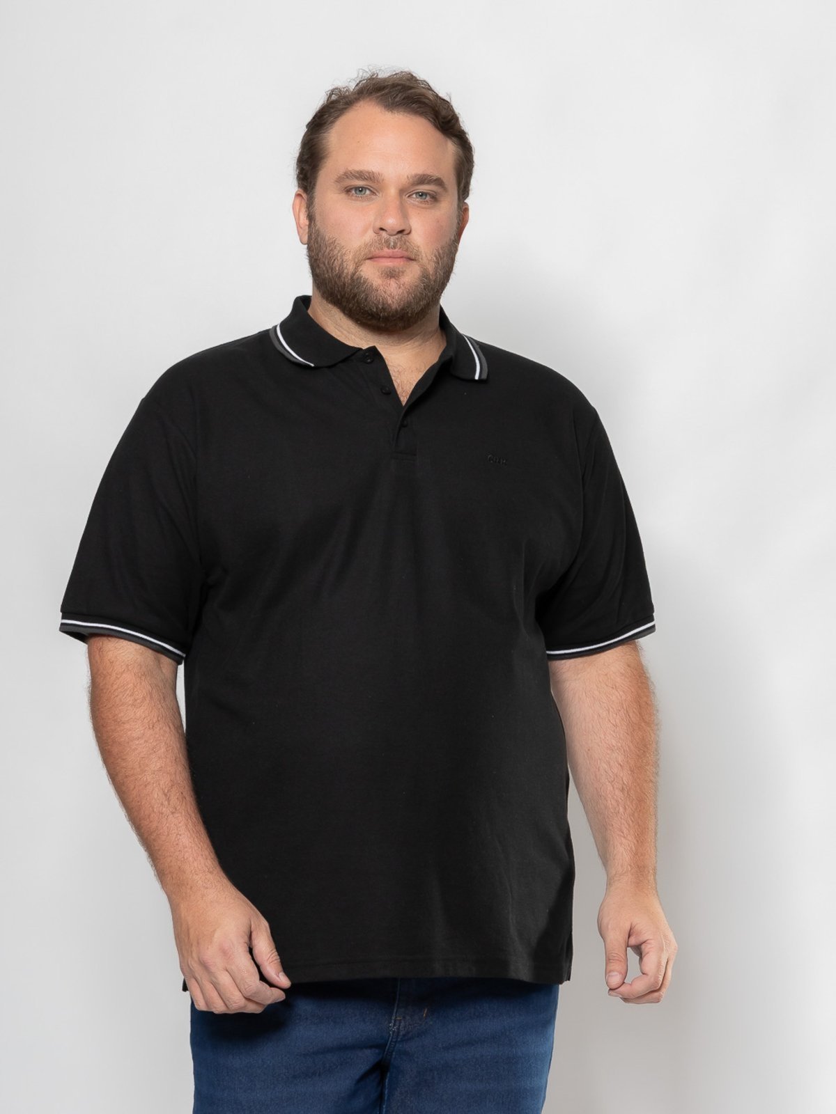 Vista 2 Camisa Gola Polo Masculina Oversize Crocker - 50728 preto Crocker preto