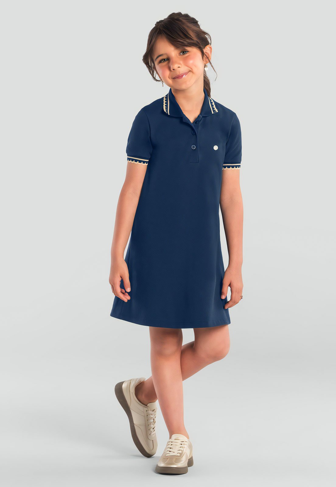 Infantil - Vestido Brandili Mundi Polo Azul-Marinho
