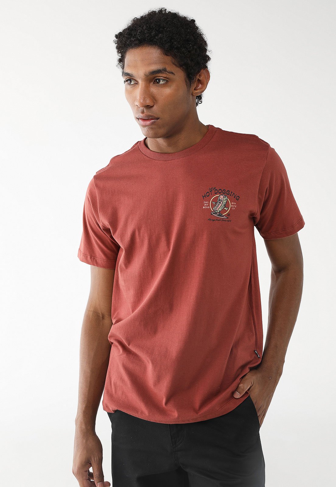 Camiseta Billabong Reta Lunch Break Hotdog Vermelha