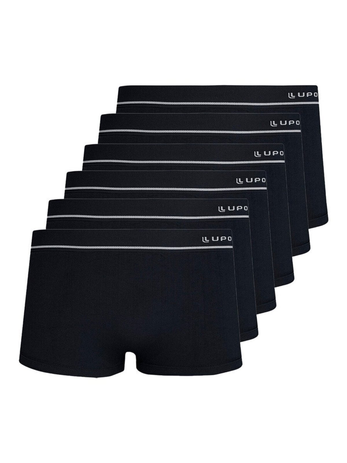Kit com 6 Cuecas Sunga Lupo 676-002 Preto