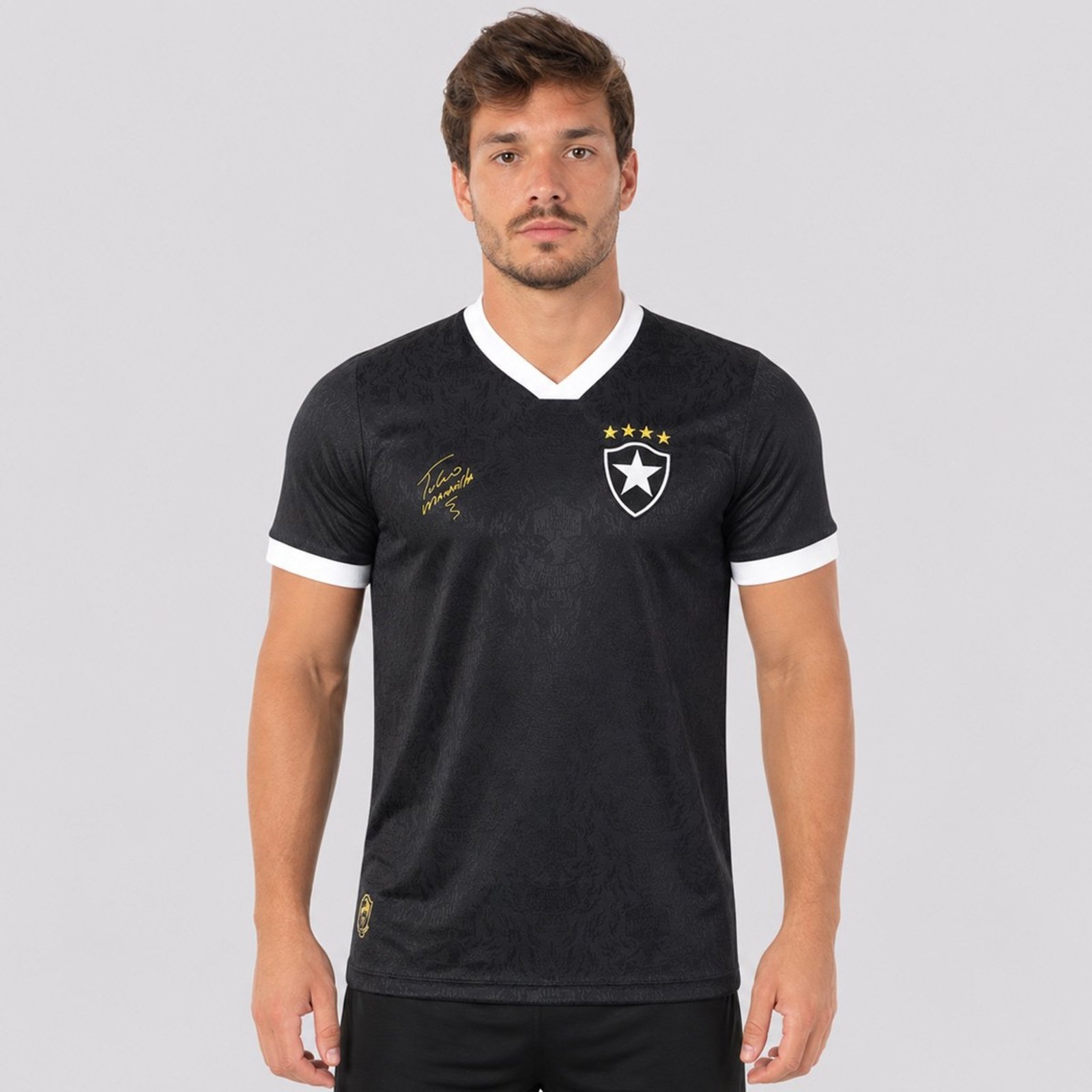 Camisa Botafogo Retrô 1995 TM7 Jacquard Preta