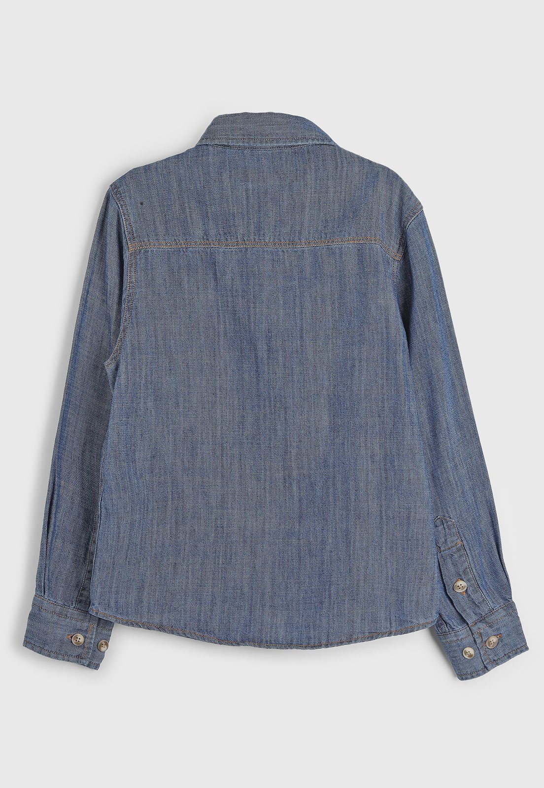 Vista 3 Infantil - Camisa Jeans Calvin Klein Manga Longa Calvin Klein Kids azul Calvin Klein Kids azul