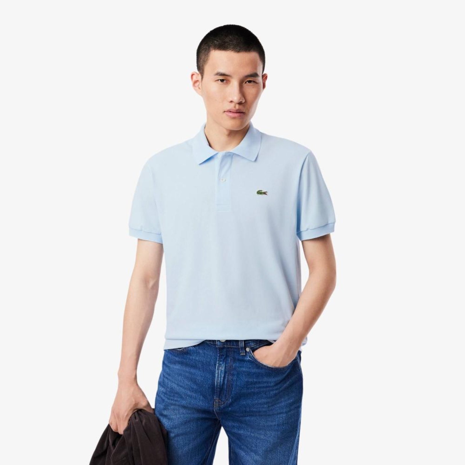 Camisa Polo L.12.12 Light Piqué Ajuste Clássico Azul
