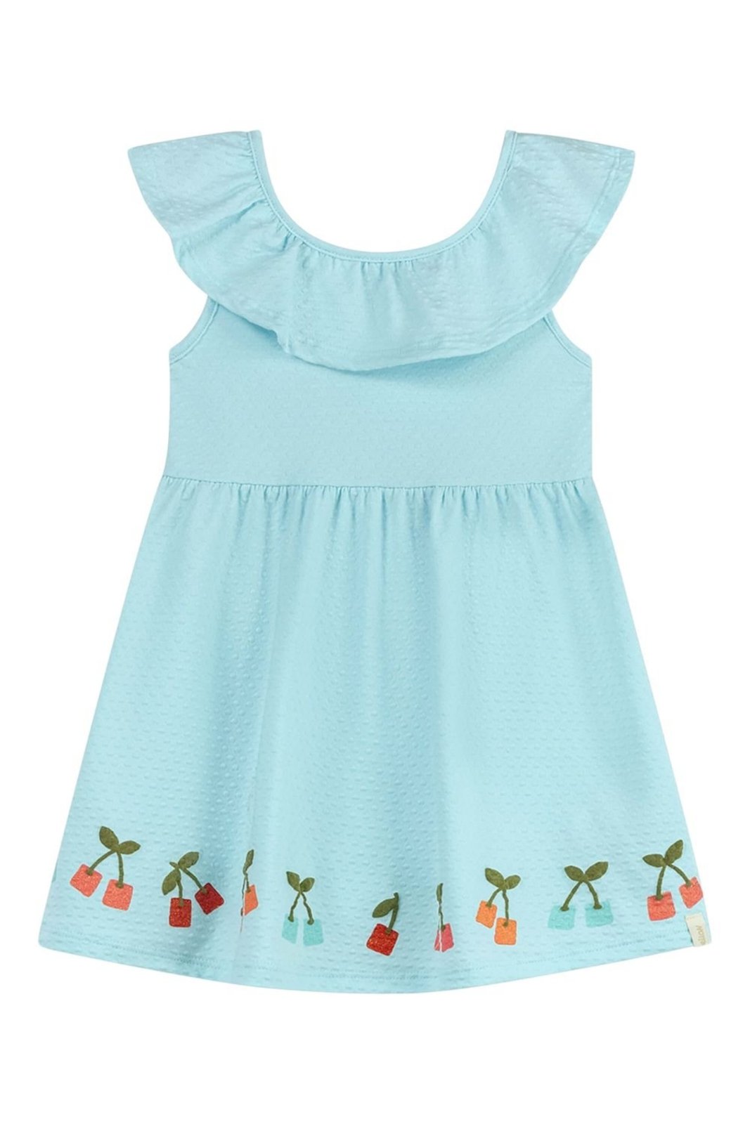 Infantil - Vestido Menina Babado Cereja Elian Azul