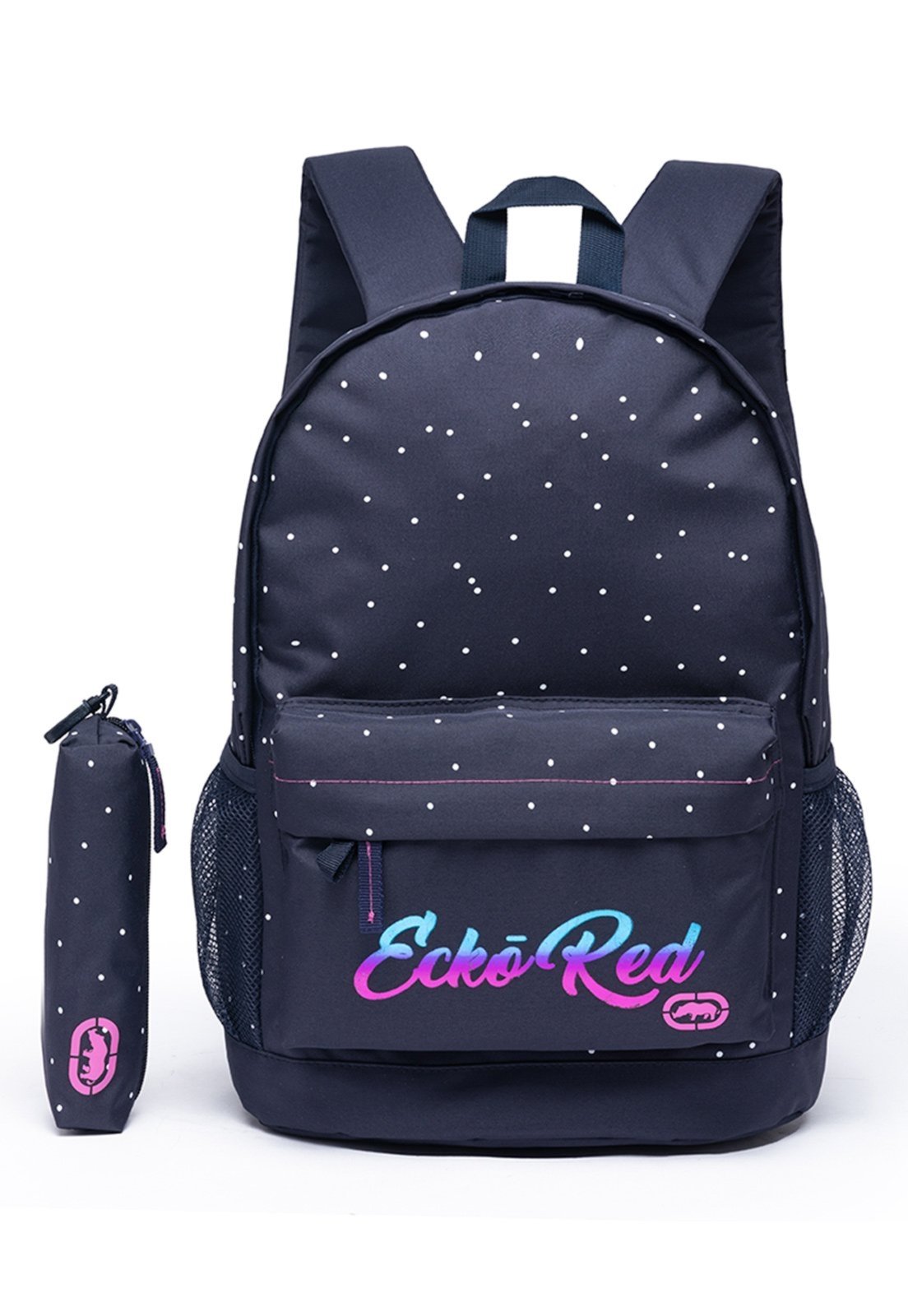 Vista 2 Mochila Escolar Feminina Ecko Estojo Casual Faculdade Trabalho azul Ecko azul