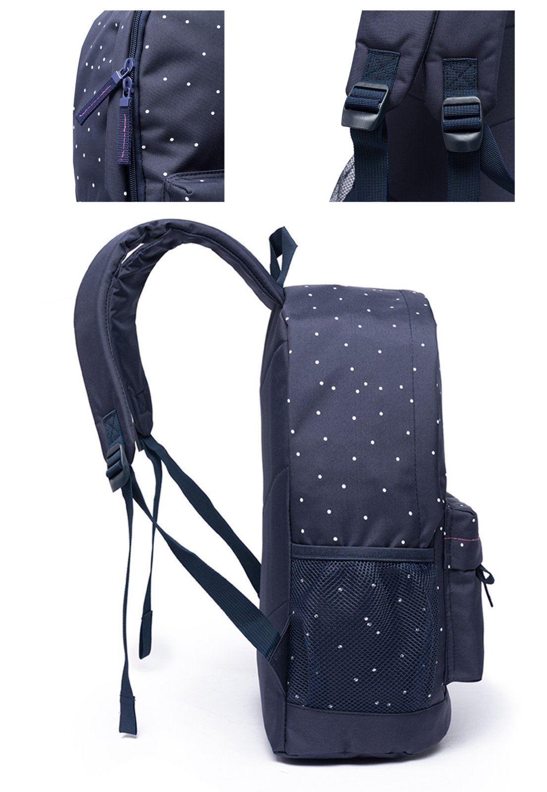 Vista 3 Mochila Escolar Feminina Ecko Estojo Casual Faculdade Trabalho azul Ecko azul