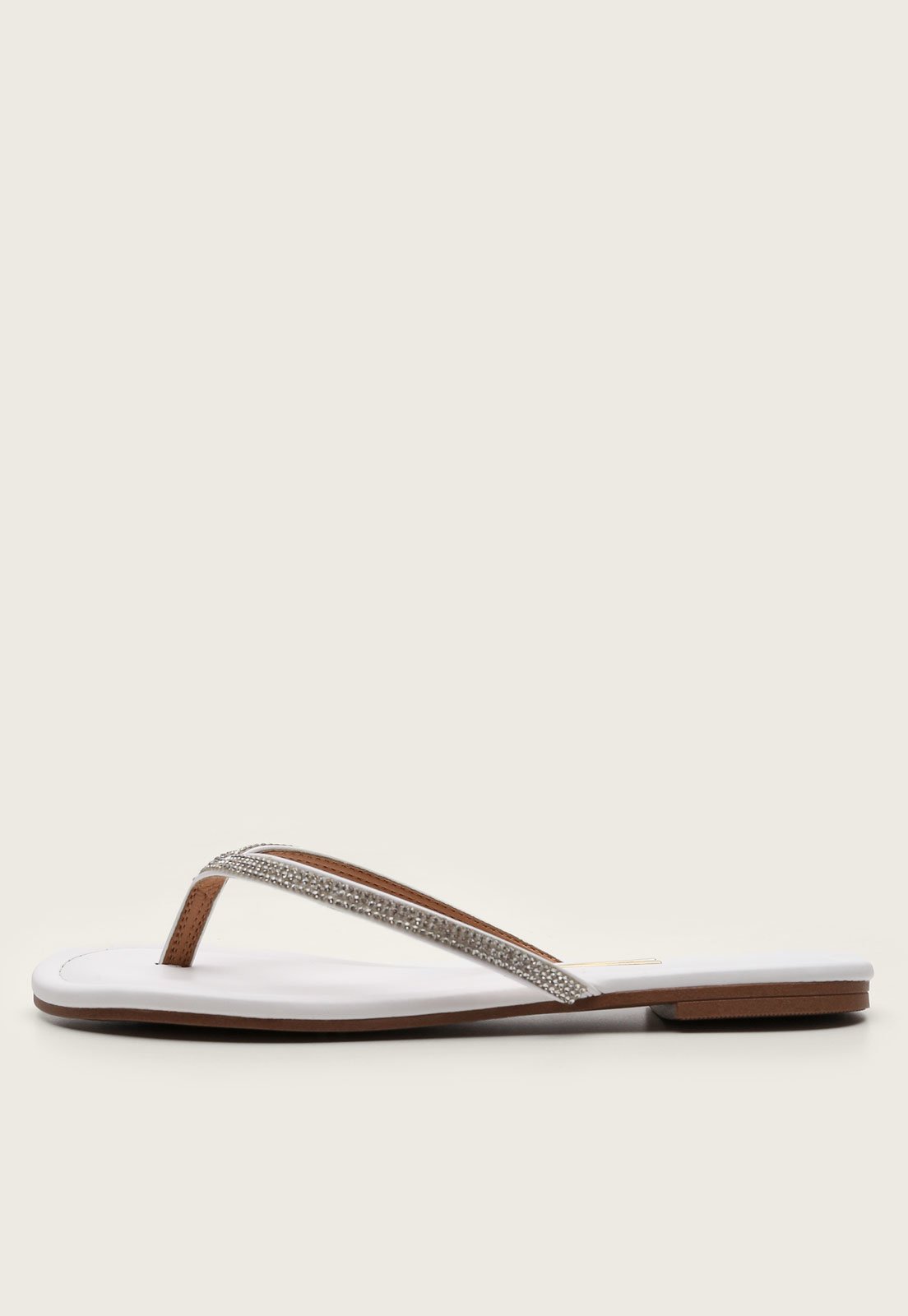 Rasteira Vizzano Strass Branca