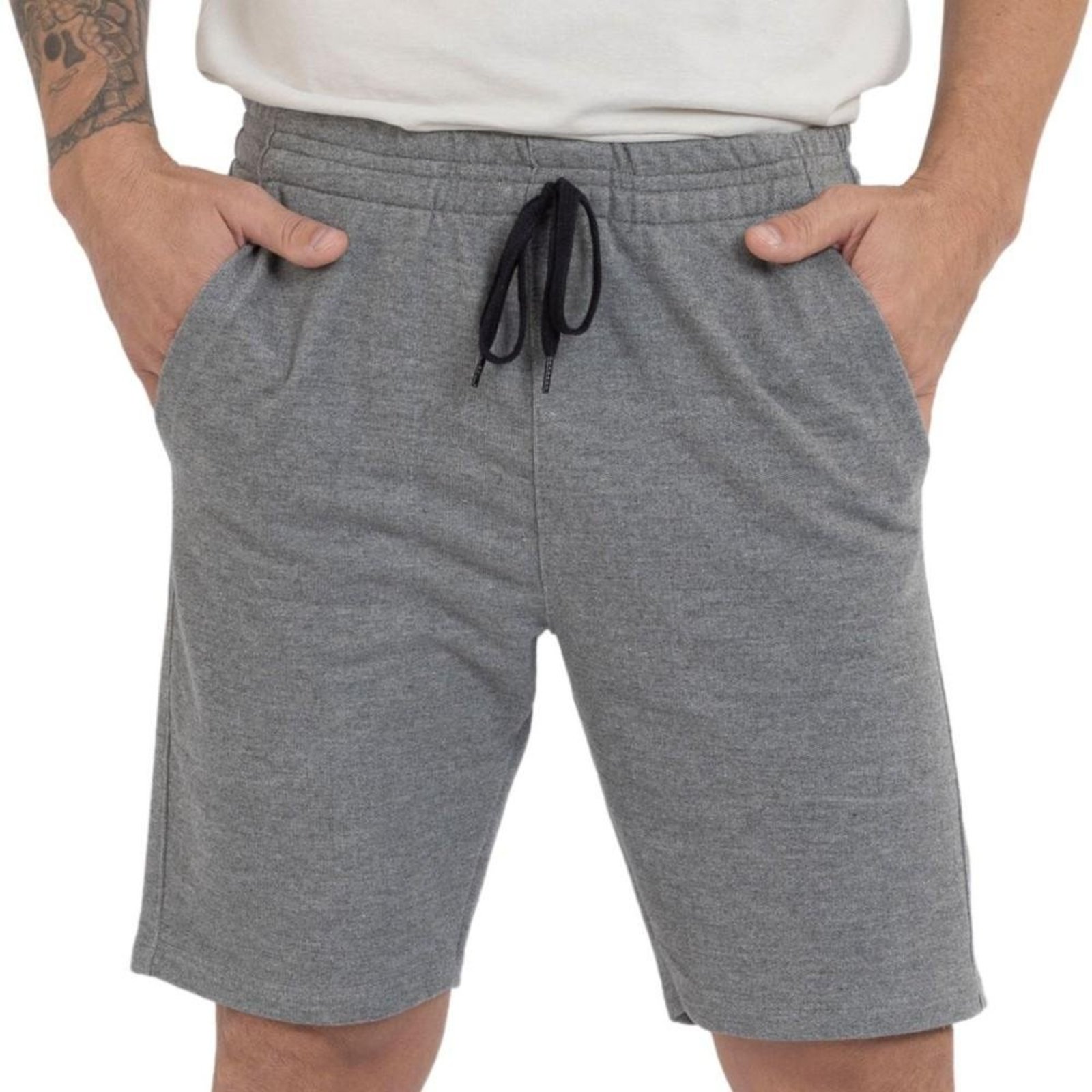 Bermuda Moletinho Masculina Casual Com Bolso Confortável