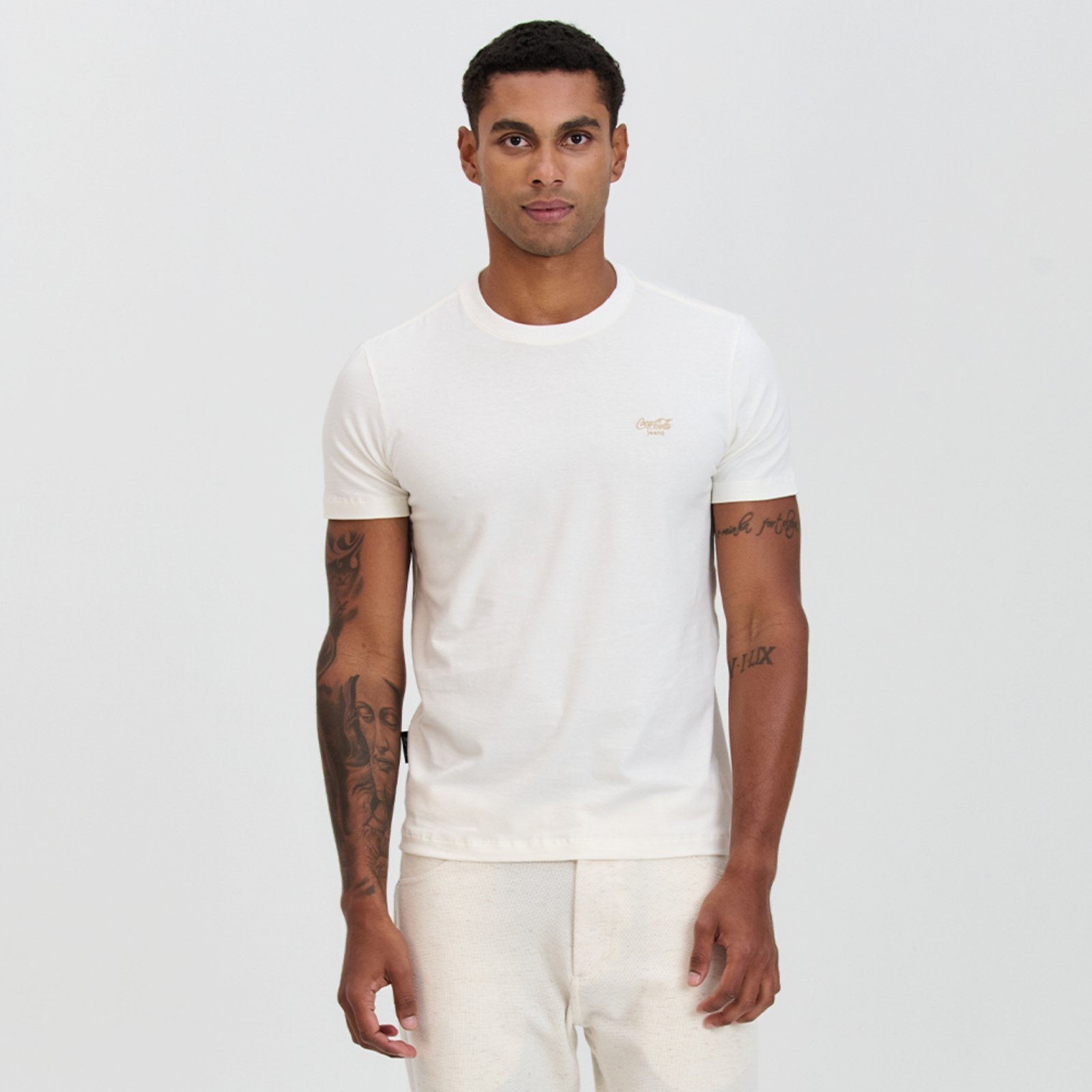 Camiseta Masculina Slim Coca-Cola Jeans Coca-Cola Jeans Off White