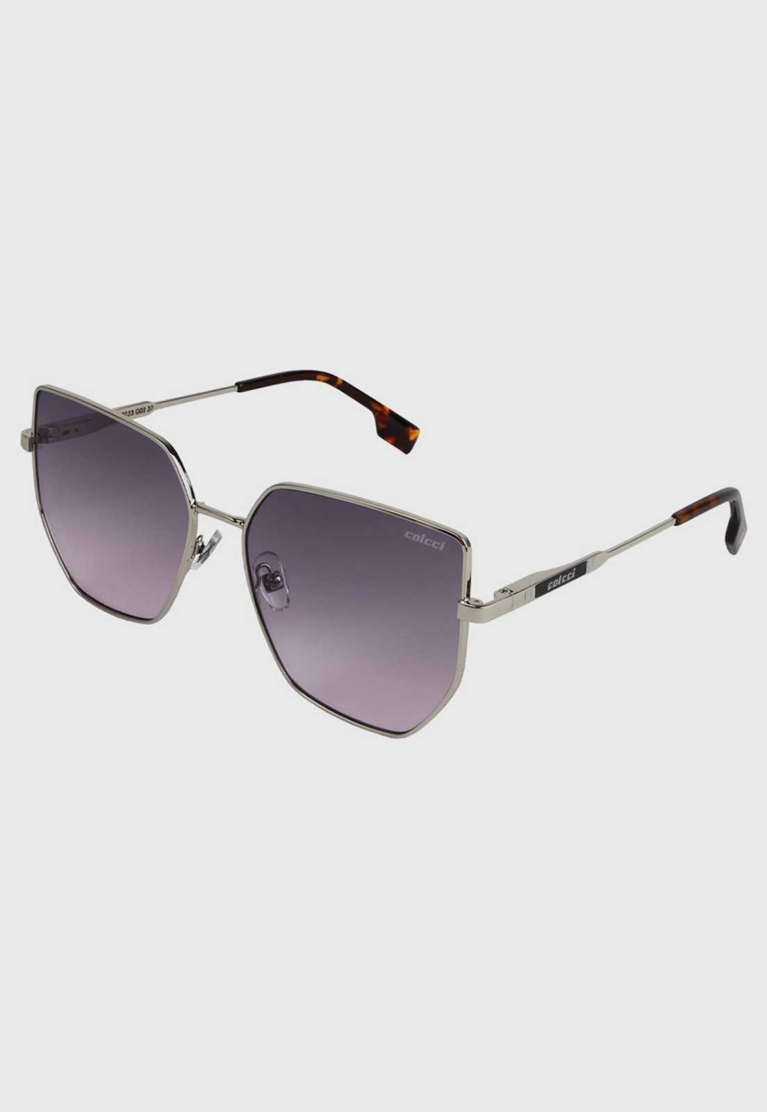 Óculos de Sol Feminino Colcci Geométrico Prata