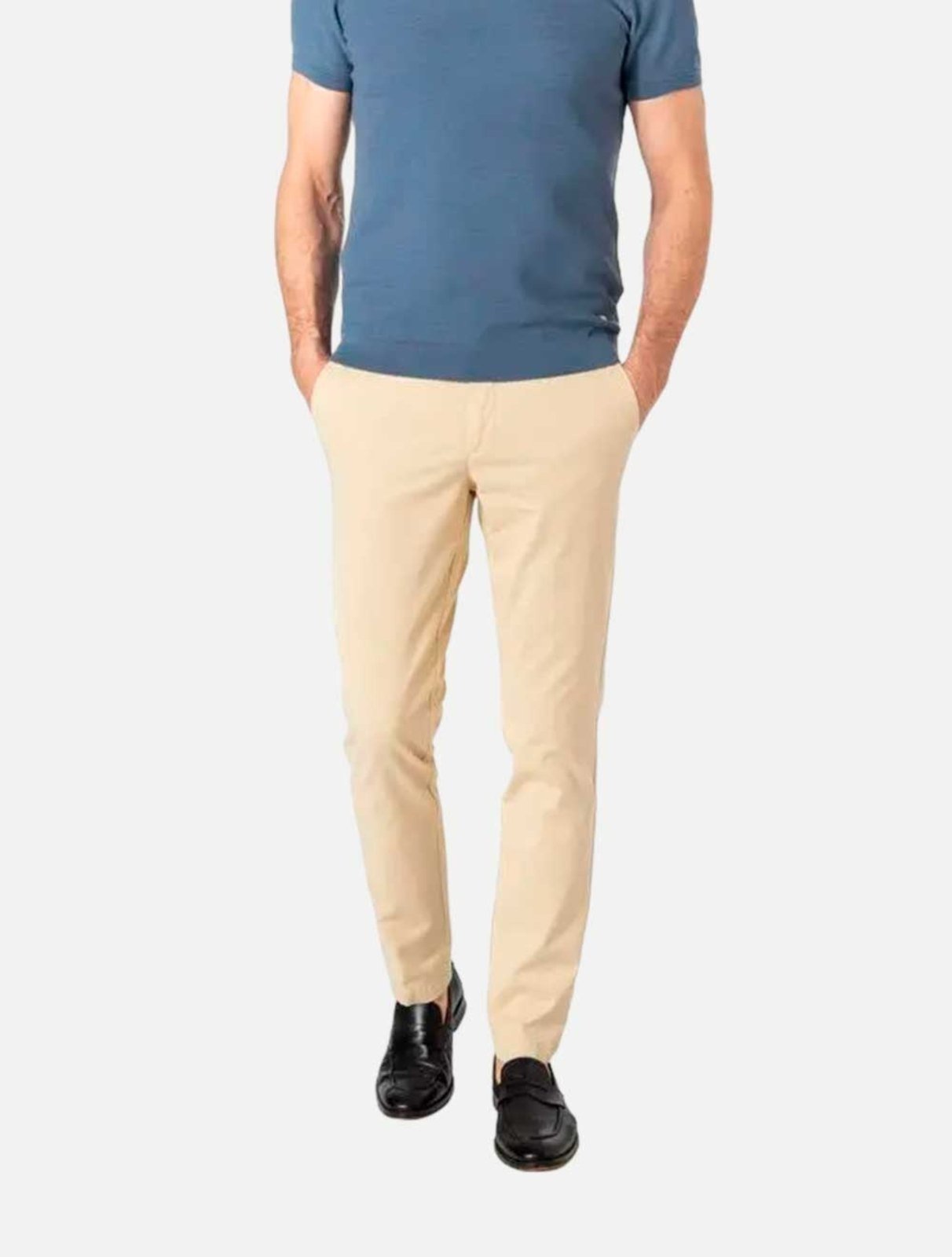 Calça Hugo Boss Masculina Slim Fit Sarja Kaito1 Amarelo Palha