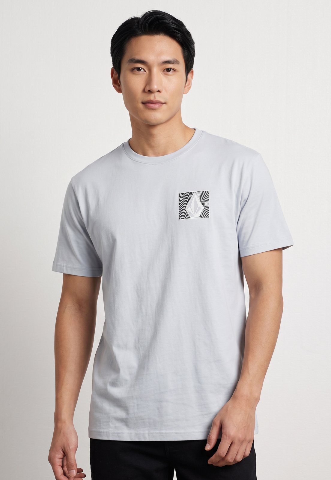 Camiseta Masculina Volcom Silk Wavy Train Azul Claro