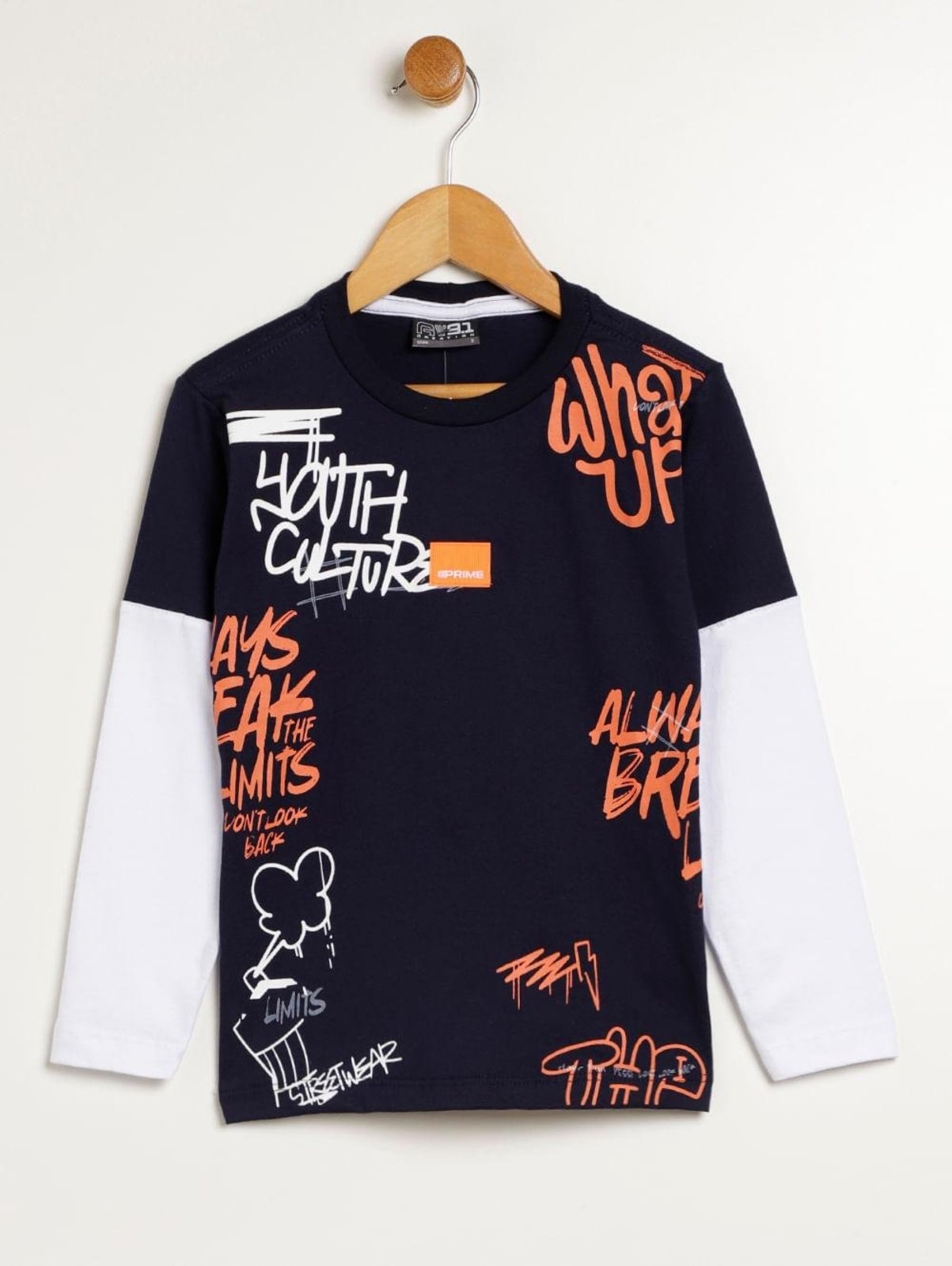 Infantil - Camiseta Manga Longa Para Menino - MARINHO