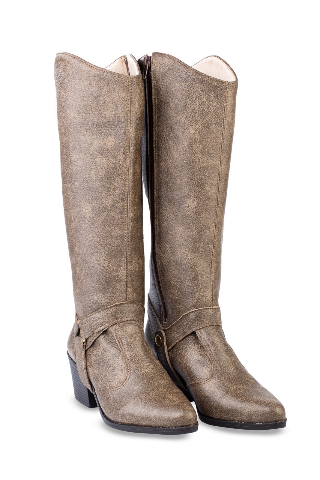 Bota Andrea Vinci de couro 2 em 1 montaria 003 – Amêndoa