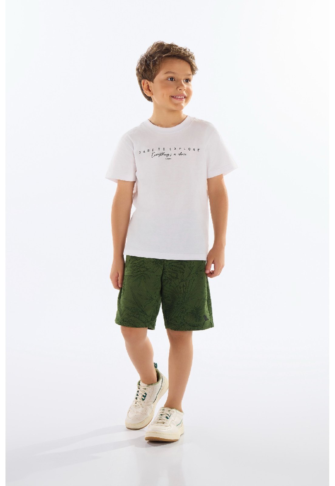 Infantil – Conjunto Camiseta e Bermuda Menino Quimby Branco