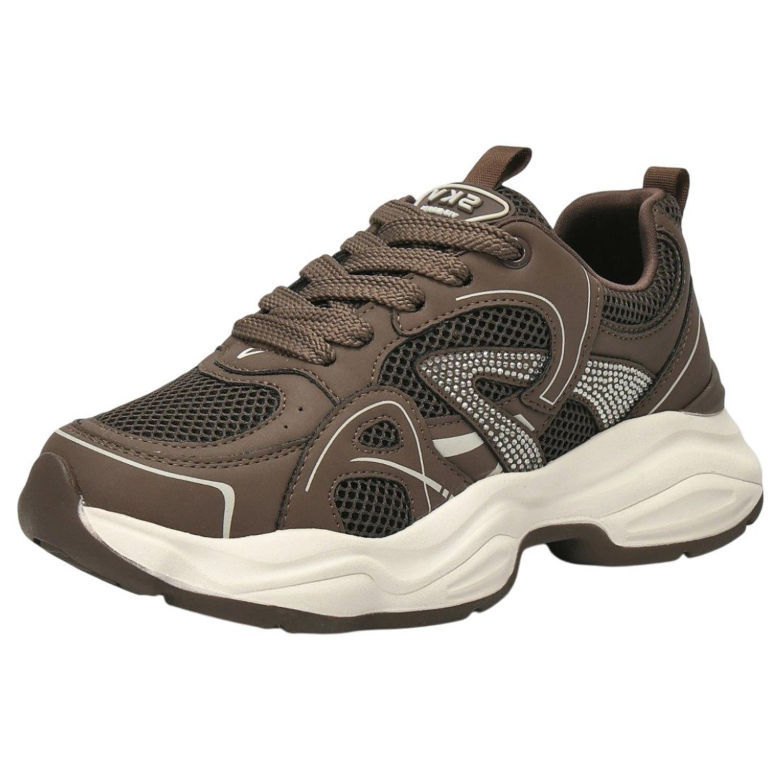 Tênis Feminino Casual Retrô Chunky Sttrass Macio Via Marte
