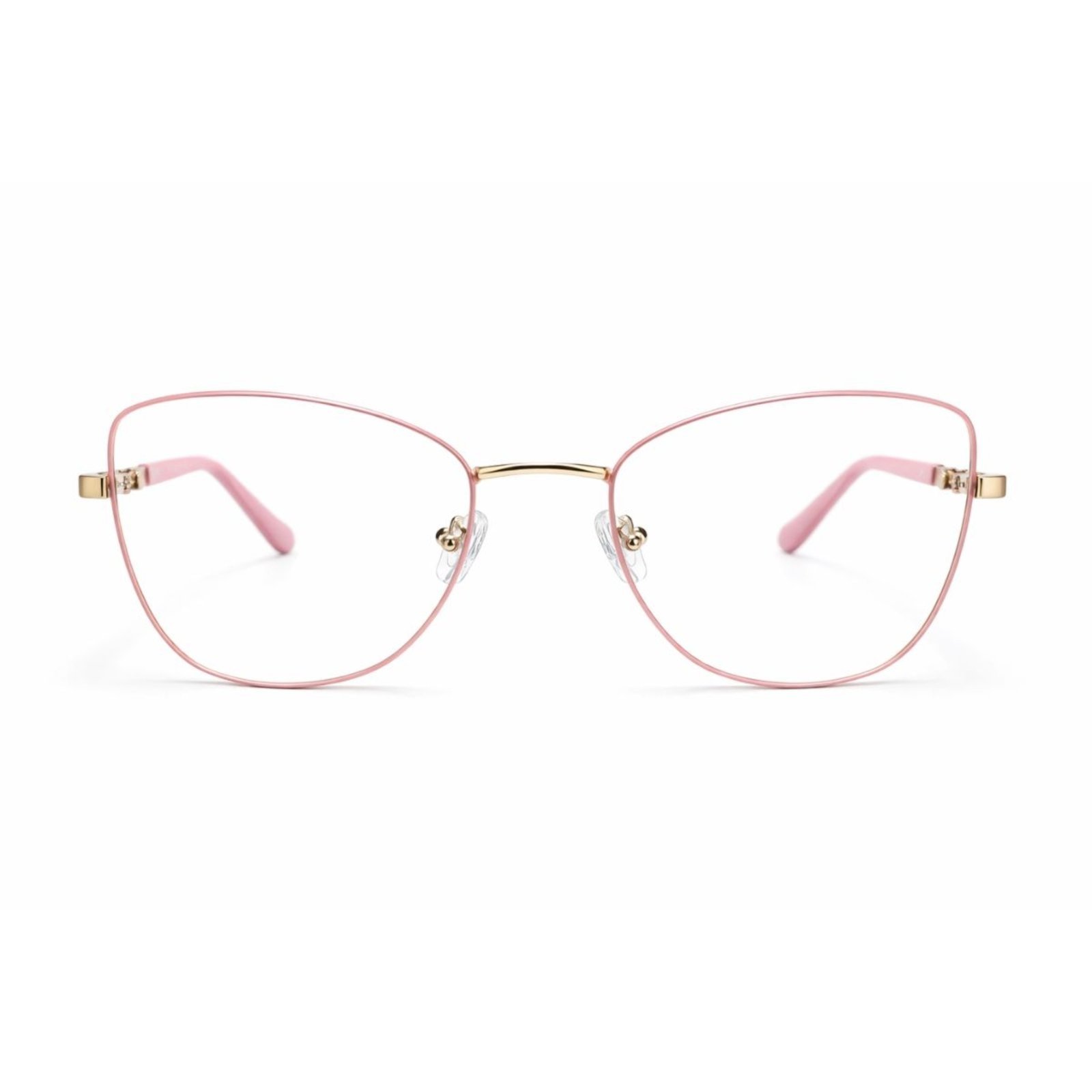 Armação Óculos Quadrada Haste Detalhe Fashion Rosa