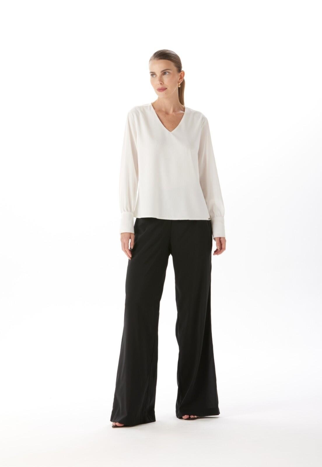 Calça Pantalona Cintura Alta Traymon – Preto – 48