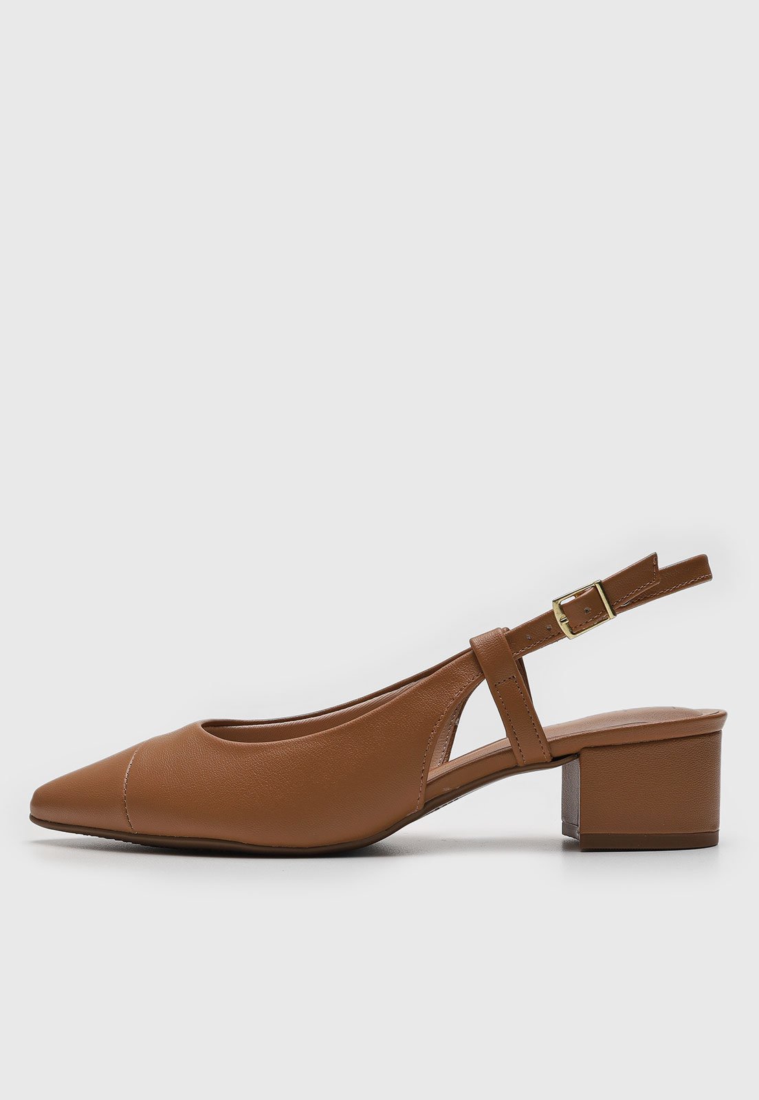 Scarpin Slingback Beira Rio Lisa Caramelo