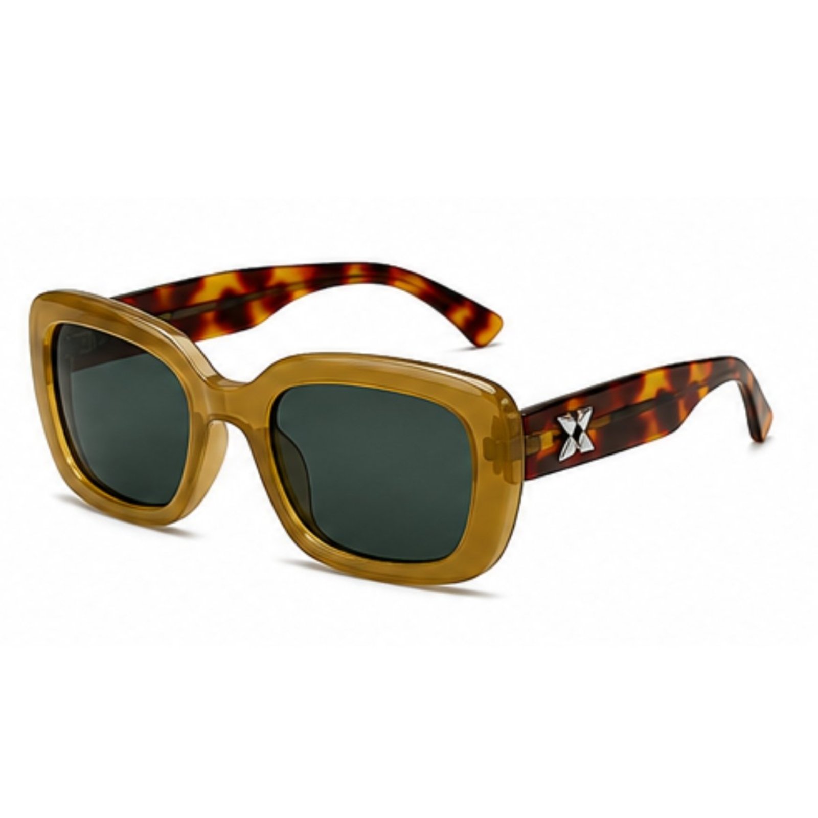 Óculos De Sol Quadrado Oversized Proteção UV400 Marrom